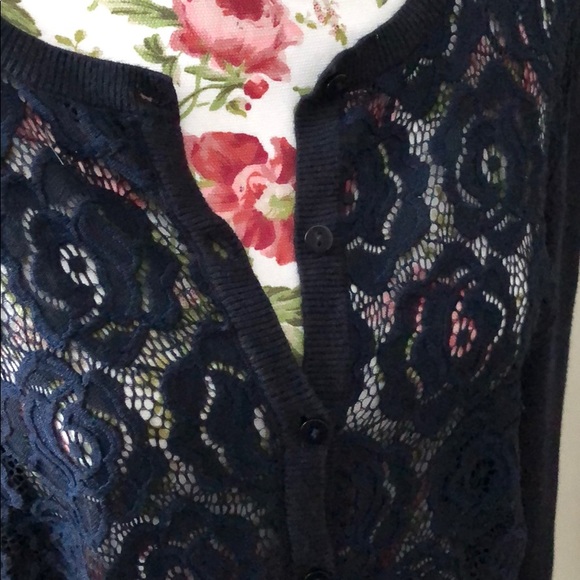 Navy Lace Cardigan - Picture 2 of 4